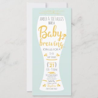 Ein Baby Braut Co-Ed Brauerei Baby Shower Einladun