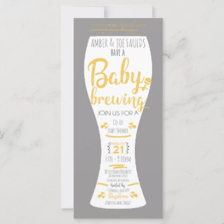 Ein Baby Braut Co-Ed Brauerei Baby Shower Einladun