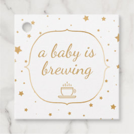 Ein Baby braut danke - weiße goldene Sterne Geschenkanhänger