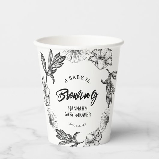 Ein Baby braut die Tätowierung der gotischen Blume Pappbecher (Vorderseite)