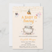 Ein Baby braut Dots Pumpkin Ghost Baby Dusche Einladung (Vorderseite)