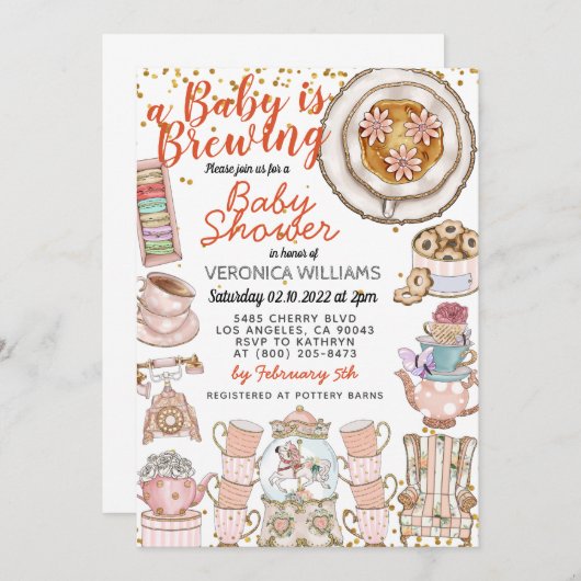 Ein Baby braut Dusche Einladung (Vorne/Hinten)