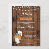 Ein Baby braut Duschen-Biere GRILLEN, die Holz Einladung (Vorderseite)