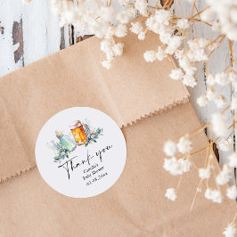 Ein Baby braut eine Babydusche. Danke Runder Aufkleber