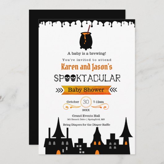 Ein Baby braut eine Babydusche Einladung (Vorne/Hinten)