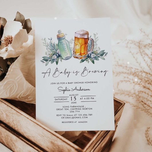 Ein Baby braut eine Babydusche Minimalistisch Einladung