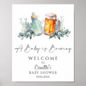 Ein Baby braut eine Babydusche Minimalistisch Poster (Vorne)