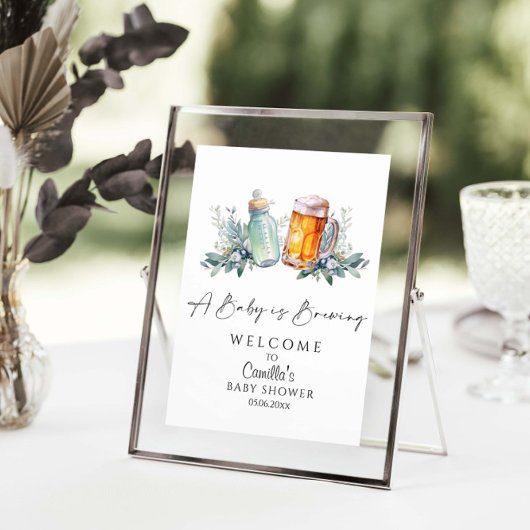 Ein Baby braut eine Babydusche Minimalistisch Poster