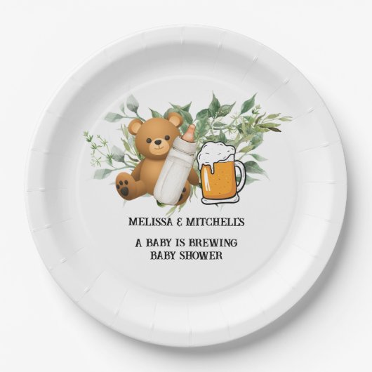 Ein Baby braut eine Babydusche Pappteller (Vorderseite)