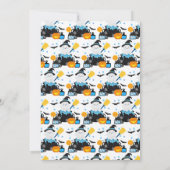 Ein Baby braut eine blaue Halloween-Babydusche Einladung (Rückseite)