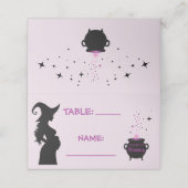 Ein Baby braut eine HexenBaby-Dusche Platzkarte (Außenseite Aufgefaltet)