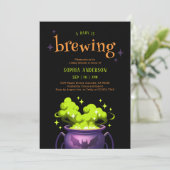 Ein Baby braut eine Hexenkopf-Babydusche Einladung (Stehend Vorderseite)