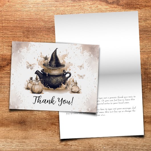 Ein Baby braut eine neutrale Halloween-Kinderdusch Dankeskarte