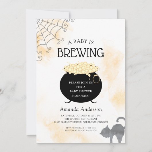 Ein Baby braut eine neutrale Halloween-Kinderdusch Einladung (Vorderseite)