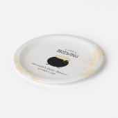 Ein Baby braut eine neutrale Halloween-Kinderdusch Pappteller (Schrägansicht)