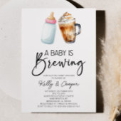 Ein Baby braut eine Pink-Flasche Kaffee-Babydusche Einladung