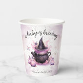 Ein Baby braut eine rosa Halloween-Kinderdusche Pappbecher (Rückseite)