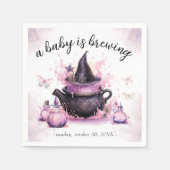 Ein Baby braut eine rosa Halloween-Kinderdusche Serviette (Vorderseite)