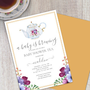 Ein Baby braut Florales Babyshower-Tee Party Einladung
