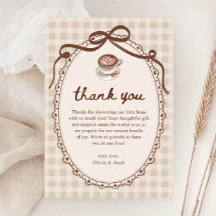 Ein Baby braut Gingham Kaffee Baby-Party Dankeskarte