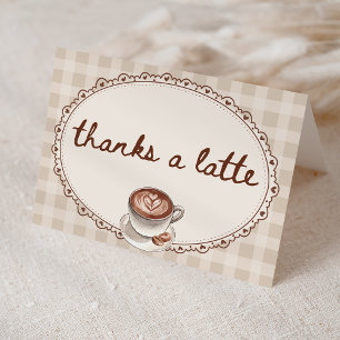 Ein Baby braut Gingham-Kaffee-Baby-Party Dankeskarte