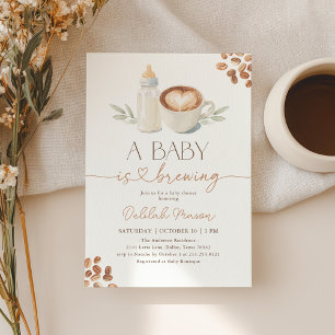 Ein Baby braut Gingham-Kaffee-Baby-Party Einladung