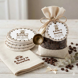 Ein Baby braut Gingham Kaffee Neutral Geschlecht Geschenkanhänger