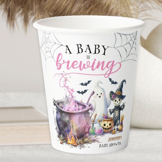Ein Baby braut Girl Pink Halloween Babydusche Pappbecher