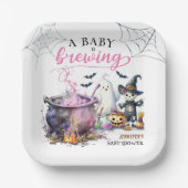 Ein Baby braut Girl Pink Halloween Babydusche Pappteller (Vorderseite)