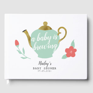 Ein Baby braut Gold Tea Party Babydusche Gästebuch