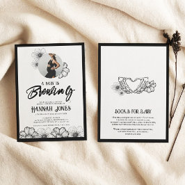 Ein Baby braut Goth Baby Shower Skull & Blume Einladung