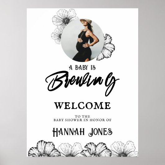 Ein Baby braut Goth Baby Shower Skull & Blume Poster (Vorne)