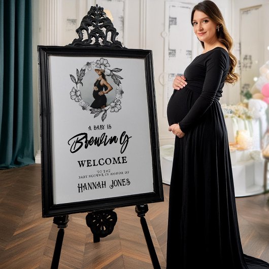 Ein Baby braut Goth Baby Shower Skull & Blume Poster