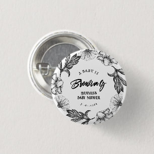 Ein Baby braut Gothic-Blume mit Babydusche Button