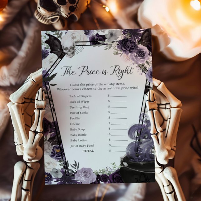 Ein Baby braut Gothic Der Preis ist das richtige S (Floral Gothic Coffin A Baby is Brewing Baby Shower The Price is Right Game)