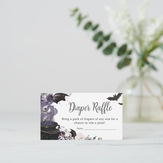 Ein Baby braut gotisches Halloween-Windeln Begleitkarte (Stehend Vorderseite)