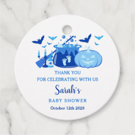 Ein Baby braut Halloween Baby Dusche blau Geschenkanhänger