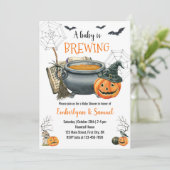 Ein Baby braut Halloween Baby Dusche Einladung (Stehend Vorderseite)
