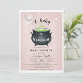 Ein Baby braut Halloween Baby Dusche Einladung (Stehend Vorderseite)