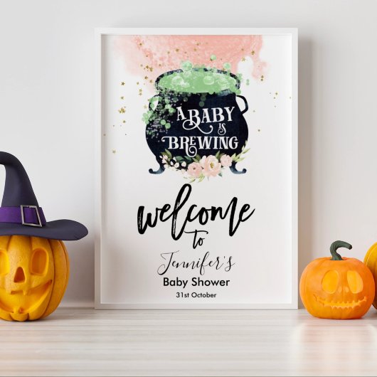 ein Baby braut Halloween Baby Dusche Pink Poster