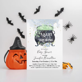 ein Baby braut Halloween Baby Shower Blue Einladung