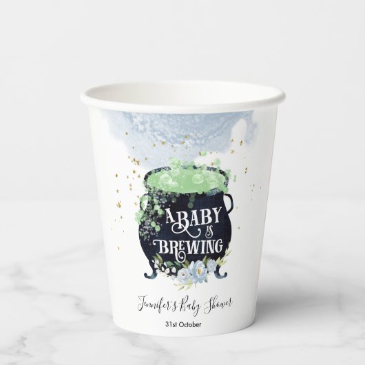 ein Baby braut Halloween Baby Shower Blue Pappbecher (Rückseite)