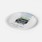 ein Baby braut Halloween Baby Shower Blue Pappteller (Schrägansicht)