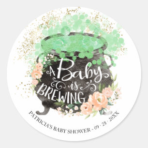Ein Baby braut Halloween Baby Shower Klassiker R Runder Aufkleber