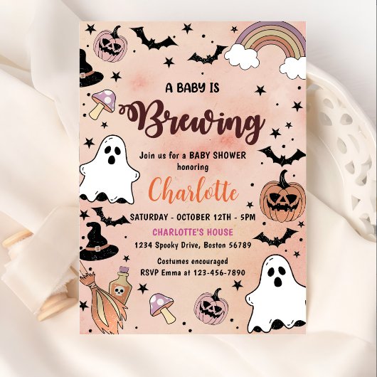 Ein Baby braut Halloween Baby Shower Party Einladung