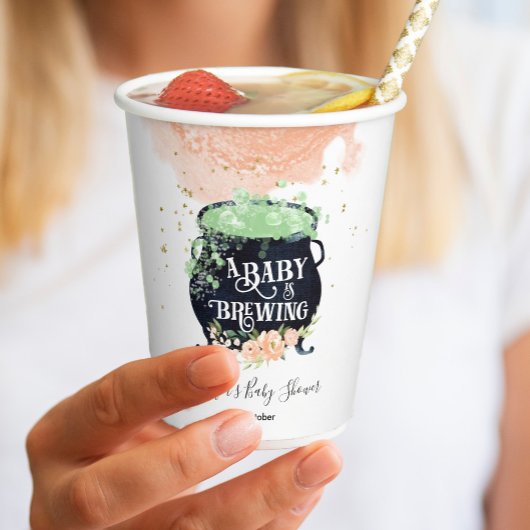 ein Baby braut Halloween Baby Shower Peach Pappbecher