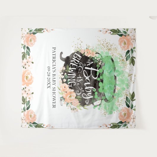 Ein Baby braut Halloween-Babydusche im Hintergrund Wandteppich (Vorderseite (Horizontal))