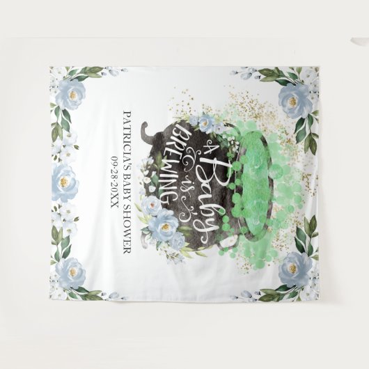 Ein Baby braut Halloween-Babydusche im Hintergrund Wandteppich (Vorderseite (Horizontal))