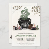 Ein Baby braut Halloween Cauldron-Dusche Einladung (Vorne/Hinten)