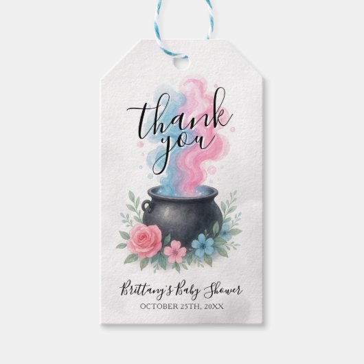 Ein Baby braut Halloween Cauldron Geschenkanhänger (Vorderseite)